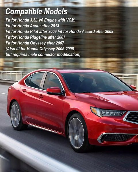 Red sedan compatible with Muzzle Harness Disable Kit For Honda 3.5L V6 With VCM, shown driving on a highway