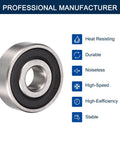 Angled front view of HiPicco 1614-2RS deep groove ball bearing; chrome steel, double rubber seal, pre-lubricated