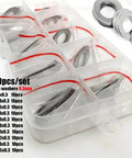 Ultra Thin Stainless Steel Washer Set For Bolt And Screw Tightening, 304 Grade DIN 988 Compatible M9 Through M18, Adjustable Shim Gasket Kit, 0.1mm Thickness, Corrosion Resistant DIY Friendly Gear, assorted 0.3mm shim washers in size bags