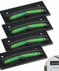Badass Rv Level Bubbles 4 Pack With Crisp Graduated Scale and UV Resistant Green Liquid Fade Free High Viz Level Indicator for Camper Trailer Pickup Truck, displaying four durable level gauges.