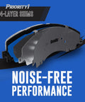 Side view of Bendix Priority1 ceramic rear brake pad for Acura TSX and Honda Accord.