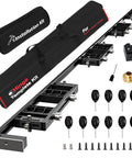Straight Up Solid Door Hinge Template Kit With Modular Aluminum Rails, includes steel rails and installation tools.