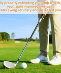Golfer using club with 5 Pcs Golf Shaft Extenders Steel 0.60 Inch Diameter 30.8 Cm Long Each Fits Two Clubs Putter Extension Kit