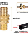 Heavy Duty Brass Garden Hose Repair Kit With Two Sets Of Male And Female Three Quarter Inch Barb Fittings Stainless Clamps And Extra Washers For Quick Leak Free Hose Repairs And No Fuss Outdoor Use