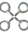 Beefed Up 5/16 Inch UNC Shoulder Eye Bolts Stainless Steel 316 Marine Grade Lifting Eye Bolts Set Of 4 with 220 lb WLL for cables and ropes