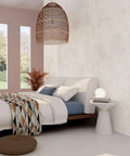 Bedroom with Whimsical Woodland Fantasy Peel And Stick Wallpaper In Cream And White No Mess Removable Wall Covering Easy To Reposition