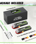 3S LiPo Battery 11.1V 5200mAh 120C With XT60 And TRX Plugs For RC Cars Trucks Planes Helicopters Boats Two Pack