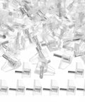 100 Piece Shelf Support Pegs For Cabinets And Bookcases Durable Plastic Shelf Pegs scattered on a surface