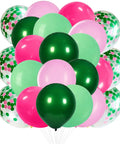 12 Inch Pink And Green Balloons Set Of 50 For Pink Green Theme Parties Birthday Bash Wedding Decor Indoor Outdoor Balloons With Hot Pink, Dark Green, Macaron Pink And Macaron Green And Confetti Styles For Easy Balloon Arches And Columns