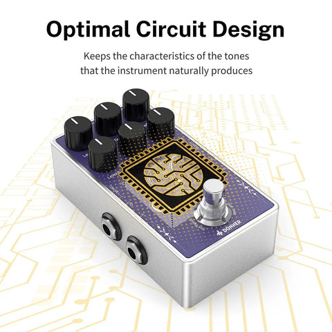 White Tape Stereo Delay Pedal With Analog Echo True Bypass And Two Independent Channels For Guitar Bass Synth And Drum Machines Legendary Tape Echo Vibe Precise Time Feedback And Level Controls For A Studio Grade Warmth product image featuring control knobs and optimal circuit design text
