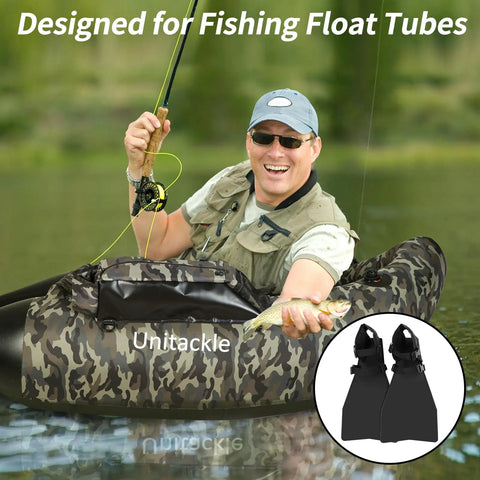 Super Comfy Lightweight Fishing Float Tube Fins With Tough Abrasion Resistant Adjustable Buckle Swim Flippers for Men Women and Youth