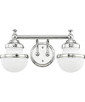 Transitional Two Light Bath Vanity Fixture From Oldwick Collection In Polished Chrome Finish For Dope Bathroom Makeover, bulb view