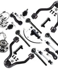 17 Piece Front End Kit For Chevy Tahoe And GM Trucks 1995 To 2000 K1500 K2500 Escalade including arms, joints, hubs, bearings