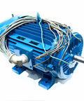 50HP 3 Phase Electric Motor 326TS Frame 208-230V 1770RPM Industrial Grade Replacement For WEG OEM, blue cast iron housing, side view