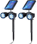 Solar Motion Sensor LED Landscape Lights Set Of 2 For Outdoor Patio Garden And Garage Waterproof 14 LED Super Bright Spotlight Sun Powered No Wiring Easy Install Pathway Deck Lighting