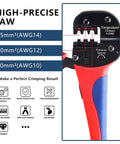 Close-up of Solar Crimping Tool For PV Cables YG-2546B showing high-precision jaw details for AWG 14-10, 2.5/4/6.0mm2 connectors.