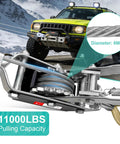 5 Ton Beefed Up Come Along Winch With 11 Foot Steel Cable Three Hooks Heavy Duty Hand Winch showing 11000LBS pulling capacity