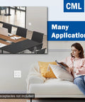 Dope Screwless Double-Gang Wall Plates Matte White 12 Pack Light Switch Covers in a modern living room setting