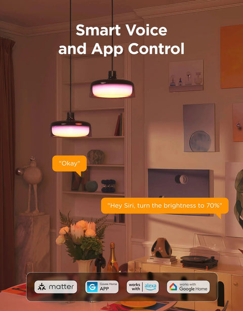 Modern Three Layer Pendant Lights For Kitchen Island Featuring Rgbic Smart Color Changing Strips And Dimmable Warm White Output with smart voice control.
