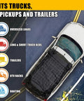 Overhead view of truck with Truck Bed Cargo Net Kit With Stretchable 4x6 to 8x12 Net and Removable Waterproof Tarp Cover