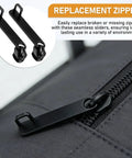 Universal Zipper Slider Replacement Kit For Luggage And Gear Ten Piece Set With Double Layer Pull Tabs For Suitcases Bags Jackets And Coats No Fuss Quick Fix For Silky Smooth Closings.