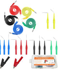 Back Probe Kit For Electrical Testing With 15 Back Probe Pins In 90 Degree, 135 Degree And Straight Angles, wires, and clips
