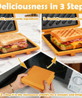 Portable Microwave Toaster For Crispy Grilled Cheese With Adjustable Silicone Strap and Removable Nonstick Plate used in microwave