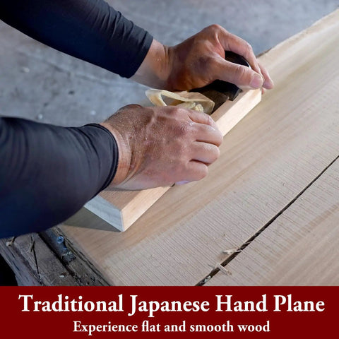 Straight Up Japanese Kanna Wood Planer With Dual Blades For Smooth As Silk Sanding Free Finishing, cutting through wood.