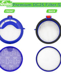Replacement Filter Kit For Dyson DC25 Vacuum Ball Series with washable pre motor filter and HEPA filter, front and back view