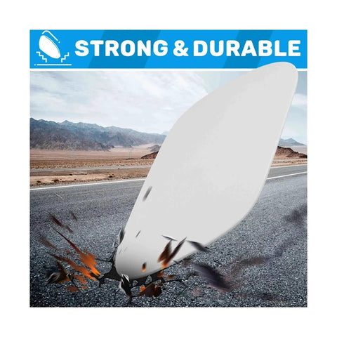 Premium Exterior Charging Port Cover And Fuel Tank Door Cap Compatible With Vw Id4 showing strong and durable design against road backdrop.