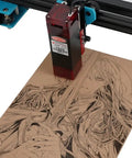Badass Eighty Watt Blue Laser Engraver For Metal And Wood Cutting Hella Precise 450Nm CNC Router Laser Module engraving detailed design on wood.