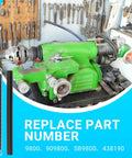 Green brake lathe with tools, featuring Vented Rotor Brake Lathe Spring Silencer Band Replacement For Ammco 9800 909800 438190.