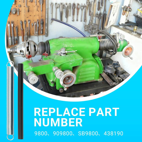 Green brake lathe with tools, featuring Vented Rotor Brake Lathe Spring Silencer Band Replacement For Ammco 9800 909800 438190.