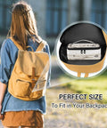 Grab And Go Desert Cowboys Insulated Lunch Bag With Leakproof Cooler shown inside backpack with person outdoors