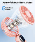 3 In 1 Portable Personal Fan With 4000mAh Battery And LED Display Handheld Or Neck Or Desk Use 90 Degree Foldable Base