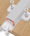 Push To Open Cabinet Latches 4 Pack, Sturdy Double Spring Hardware for Modern Kitchens, shown attached to wood panel