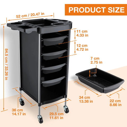 Mobile Hair Salon Tool Cart With Six Layer Design On Wheels For Spa Tattoo Studios Space Saving Barber Station Trolley