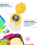 Funny Hockey Lover 12oz Kids Yellow Water Bottle With Silly Canadian Hockey Beaver In Bright Gear for hydration at school lunch