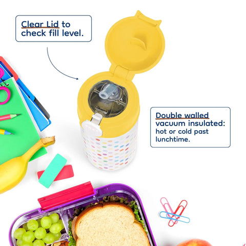 Funny Hockey Lover 12oz Kids Yellow Water Bottle With Silly Canadian Hockey Beaver In Bright Gear for hydration at school lunch