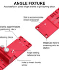 Professional Chisel Sharpening Jig With 400 And 1000 Grit Diamond Stones Precision Angle Fixture showing slots for positioning block and chisel sharpener.