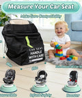 Flight Ready Car Seat Travel Bag Fits All Car Seats Infant Carriers And Booster Seats Durable Car Seat Cover For Doona Graco Evenflo And More Must Have Travel Essential For Flying With Kids shown with child playing.