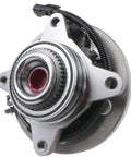 Close-up of a Front Wheel Hub Bearing Assembly 515142 For 2011-2014 Ford Expedition 4WD 6-Lug With ABS Fits Lincoln Navigator And Ford F-150 2011-2012 4x4 Replacement Hub Assembly