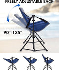 Adjustable Hammock Camping Chair With 3 Height Settings And Headrest Portable Backrest Padded Seat, side view.
