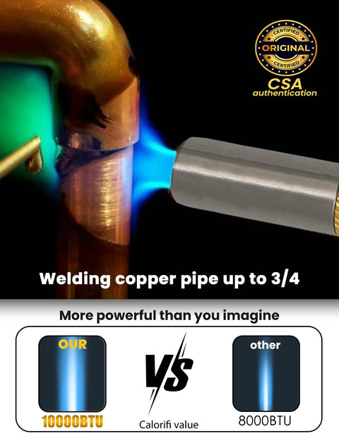 Propane Torch Head With Trigger Start High Intensity Pencil Flame For Soldering Welding Cooking DIY Friendly Mapp Propane Gas Compatible CSA Certified Ergonomic Non Slip Handle Upgrade For Precise Flame Control welding copper pipe