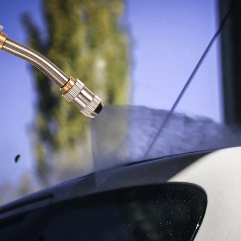 High Temp Portable Steam Sprayer Nozzle Replacement For High Pressure Cleaners Short Lance Attachment in use on a car