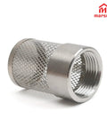 Garden Hose Inlet Strainer Filter G3/4 BSP for 3/4 Inch Pipe, stainless steel, side view with open mesh design.