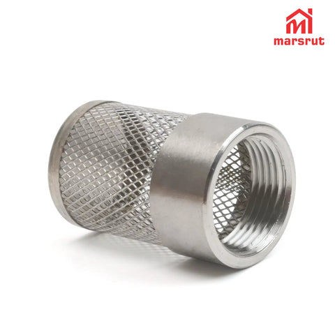 Garden Hose Inlet Strainer Filter G3/4 BSP for 3/4 Inch Pipe, stainless steel, side view with open mesh design.