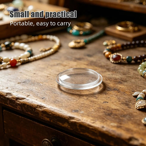 KT6808 Compatible Jewelry Tumbler Lid Transparent Round Barrel Cover on wooden table with jewelry pieces