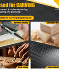 CAELUM 3-piece rotary burr set with 1/8" shaft for wood carving; fits Dremel/Foredom/DeWalt/Milwaukee.