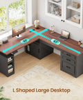 Farmhouse L Shaped Electric Standing Desk Boss Level Height Adjustable Sit To Stand Setup With 63 By 67 Inch Workspace